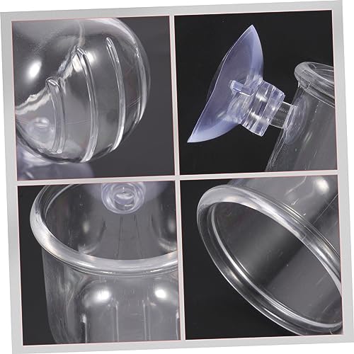 HANABASS 4Pcs Fish Tank Feeder Cups Removable Worm Feeders with Suction for Aquarium for Red Brine Shrimp Tropical Fish Durable Easy to Install