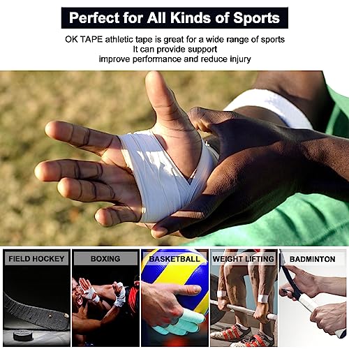 OK TAPE Athletic Sports Tape 4 Packs 45ft Per Roll Red Strong Adhesion - color: Red, size: 1.5" x 15yards - 4 Rolls
