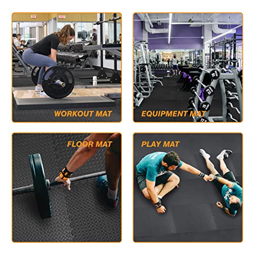 BIG RED ARPM001BK Interlocking Foam Mat Protective Exercise Workout Puzzle Floor Mat Tiles for Home Gym Equipment - color: Black
