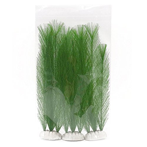 Aquarium Decorations 3Pcs Fish Tank Artificial Green Water Plants Made of Silk Fabrics Plastic