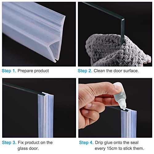 uxcell Trim Seal, PVC U-Seal Channel Edge Protector Sheet, Fits 3-5mm Edge 1Meter/3.28Ft Length, 0.28" Height Transparent