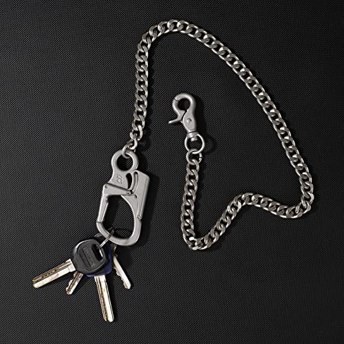 Ahiller Heavy Duty Key Wallet Chains for Men Biker - color: Silver-qk-1p