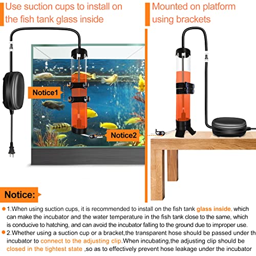 brine Shrimp Hatchery, brine Shrimp Eggs Incubator Kits,Multifunctional Artemia Hatchery with air Pump,Live brine Shrimp net,Feeder,storagerand and Large Clip(Set of 20pcs)