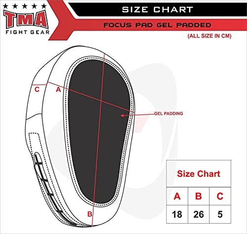 TMA Curved Focus Pads Mitts,Hook and Jab,Punch Bag Kick Boxing Muay Thai MMA US - color: Red