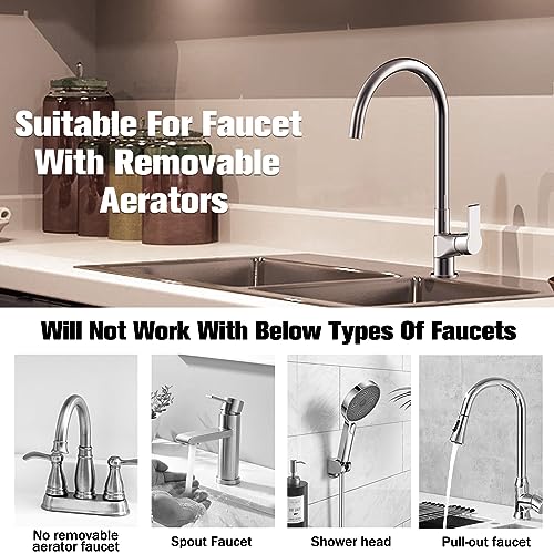 Sink Faucet Quick Connector Faucet to Garden Hose Adapter Dishwasher Washer Snap Coupling Adapter, for Bathroom, kitchen, Garden, Shower Hose, Pet Bathing