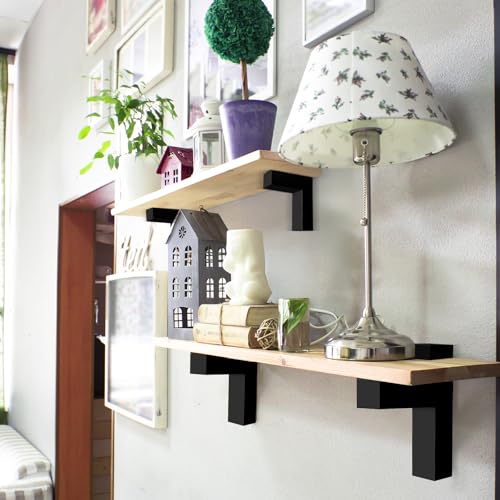 Heavy Duty Floating Wood/Glass Shelf Bracket 4 Pcs, Adjustable Glass Shelves Mounting Brackets for 3-28mm Thickness, Rust Resistant Zinc Alloy Clamp Support (25lbs Load) for Bathroom (Set of 4)