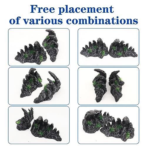 Fish Tank Decor Rocks Aquarium Ornaments, Jagged Canyon Rock Formation Aquarium Decoration Model Kits, Suitable for a Variety of Fish Tank Scenes