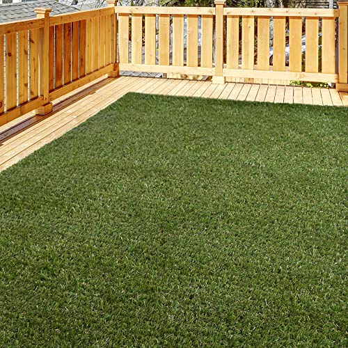 iCustomRug Ivy, Thick Realistic Grass Mats & Rugs 4' X 8' Synthetic Turf with Finished Edges, Indoor Outdoor Grass Pet Pad - size: 4' x 8' (Rectangular)