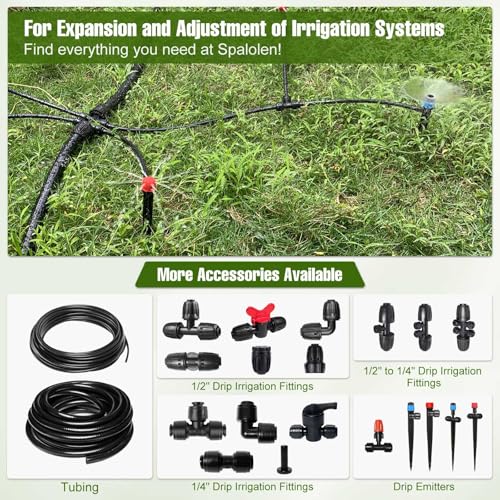 6 Pack 1/2'' to 1/4'' Drip Irrigation Fittings, Push-to-Fit 6 Way Drip Irrigation Part Barbed Tee Connectors, Anti-Leak Locked Splitter Fitting for 1/2" Irrigation Tubing (0.6''-0.67''OD)