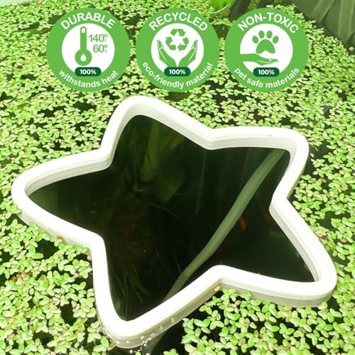 Fish Feeding Portals for Betta & Aquariums | Floating Food Rings & Breathing Windows (Moon Shape) (Clear) - color: Clear