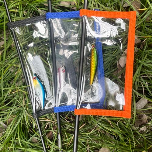 Clear PVC Fishing Lure Wraps 4/10 Pack See-through Lure Covers Durable Fishing Hook Bait Storage Protectors Keeps Children, Pets and Fishermen from Sharp Hook 2 Size (4Pcs(2M+2L), Orange)