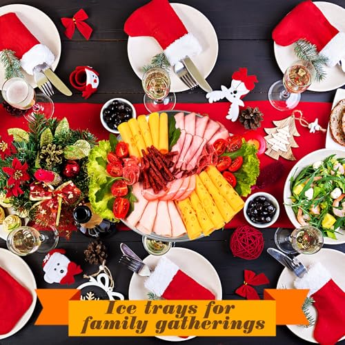 1 Set 11.8" Chilled Serving Tray for Parties with Compartments Ice Chilled Party Platter Charcuterie Serving Board Cold Dish Dip for Fruit Seafood Vegetable Shrimp Cocktail (Natural)