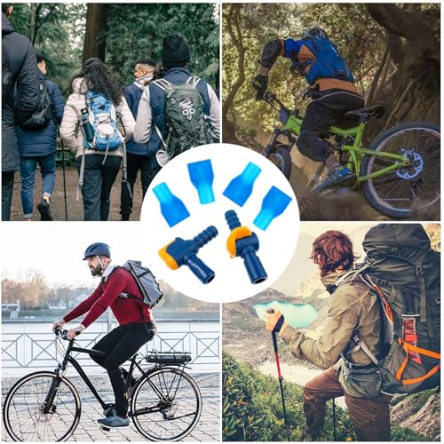 13 Pcs Bite Valve Replacement, Includes 6 Pcs Silicone Replacement Nozzle, 4 Straight and Angled Hose Connector, 2 Tube O Ring and Insulated Tube for Hydration Bladder Backpack Water Reservoir