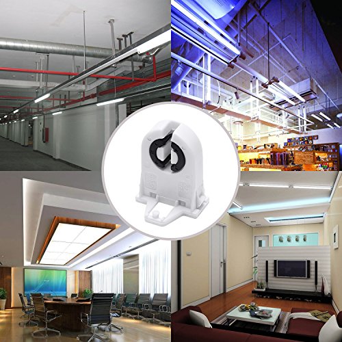 Screw Type T8 Lamp Holder JACKYLED 20-Pack, UL Non-shunted Light Socket for LED Fluorescent Tube Replacements - style: T8 Lamp Holder without Wires-20 Pack