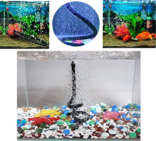 Aquarium Flexible Rubber Wall Air Curtain Bubble Tube for Fish Tank Soft Rubber Tube Hose Oxygen Diffuser Tube 45cm/17.8" Length - size: 45cm, 2pcs
