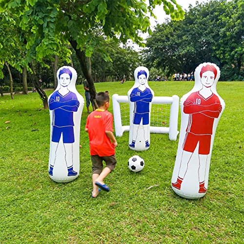 ZHUYNXIR Inflatable Soccer Dummy, Soccer Training Equipment, Inflatable Dummy Goalkeepr Air Mannequin Free Kick Wall Goalkeeper Defender Training for Children Adults - color: 160 dummy-red