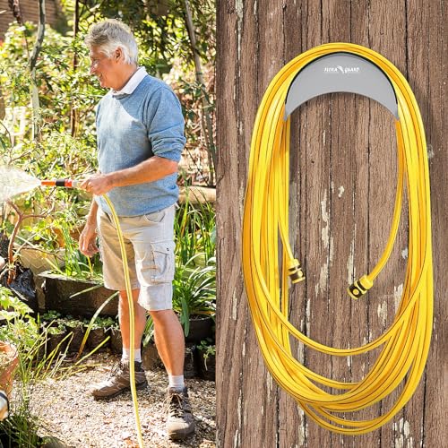 FLORA GUARD Garden Hose Holder, Heavy-Duty Hose Hanger, Holds Up to 125 ft, Garden Rack Wall Mount for Outside, Rust and Slip Resistant, Gray - color: 2Pack Gray