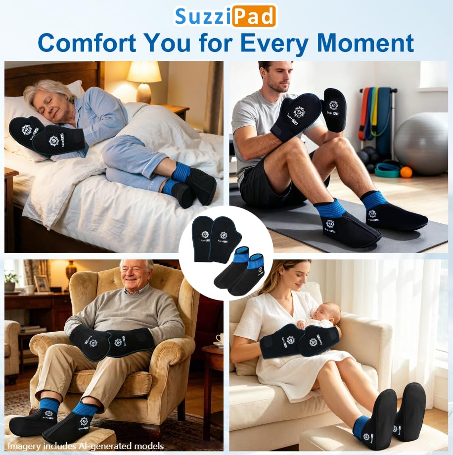 SuzziPad Cold Therapy Gloves & Boots for Chemotherapy Must Haves, L | Lycra & ultra-soft fabric, 45-min long-lasting cold therapy, relieves hand & foot pain, post-surgery & chemo recovery - size: L