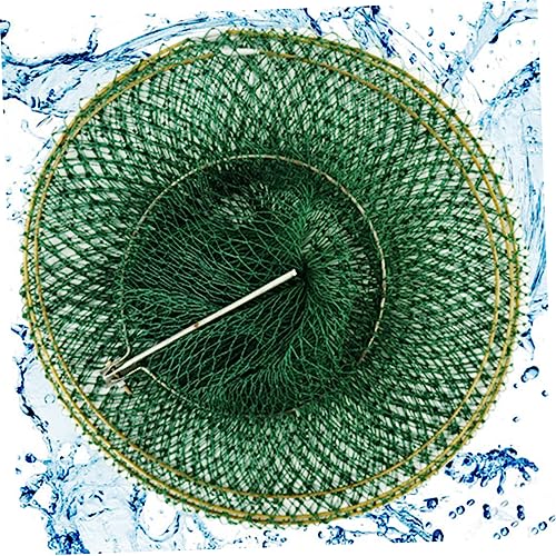 SUPVOX Hand Woven Fish Net Foldable Mesh Net for Freshwater Fishing Lightweight and Durable Pliable Design to Protect Fish Easy to Carry
