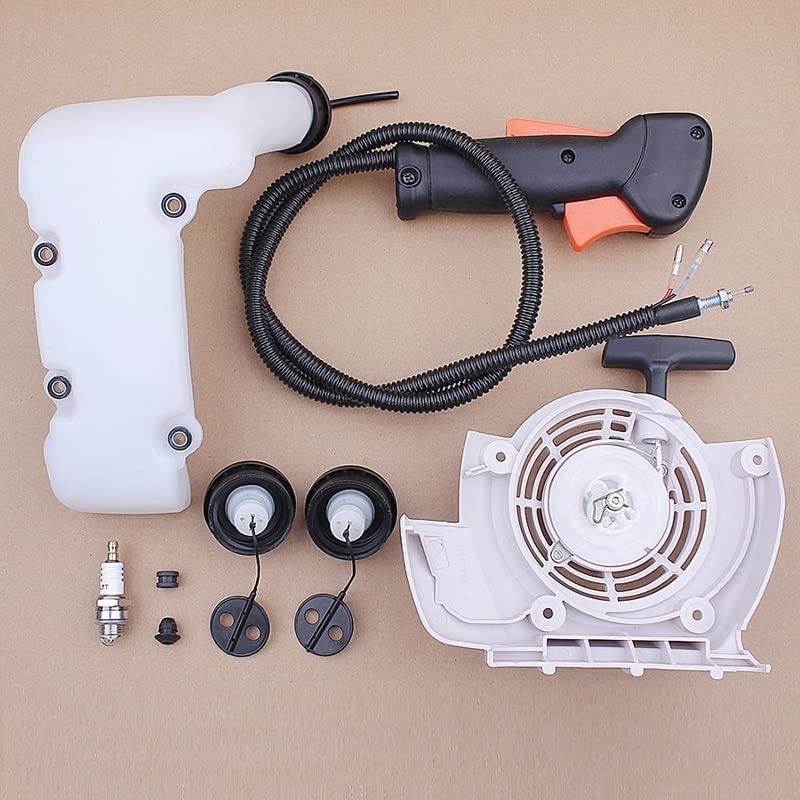 Patio, Lawn & Garden Pull Recoil Starter Gas Fuel Tank Cap Throttle Cable/W Switch Kit for FS120 FS200 FS250 Trimmer Brush Cutter Outdoor Powertool Parts & Accessories