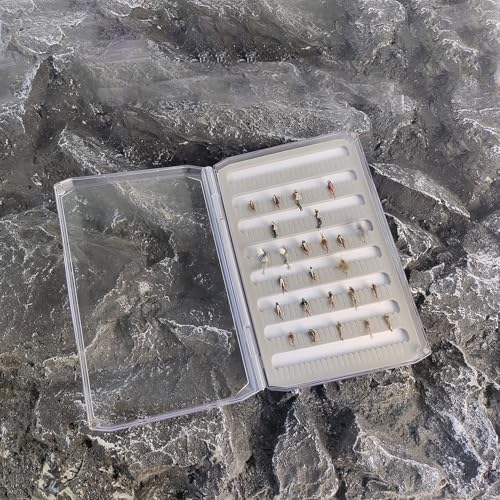 Aventik Large Clear Fly Fishing Box Deep Capacity for Streamers &Saltwater Bass Flies Lightweiht Tackle Storage with Magnetic Closure Easy-Access Fly Organizer (H055MA+Foam A) - style: H055MA