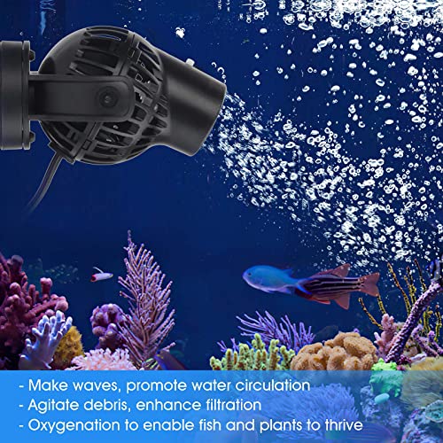 hygger Wave Maker with Controller for Feeding, 792 GPH Ultra-Silence Aquarium Powerhead with Strong Magnet Suction Base for Freshwater or Saltwater Fish Tank, 360° Rotating Aquarium Wavemaker Black
