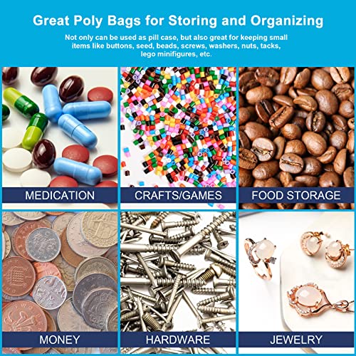 2''x 3'', (Pack of 200) Small Clear Poly Zipper Bags, Reclosable Zipper Lock Storage Plastic Bags for Jewelry, Beads, Screws & Small Items - size: 2" x 3"
