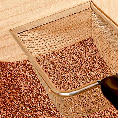 Sand Scooper Stainless Steel Fine Mesh Metal Shovel Terrarium Substrate Litter Corner Scoops Scooper for Bedding Bearded Dragon Scoops - size: 2.8mm hole