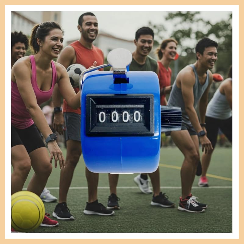 White Deer Hand Tally Counter 4 Digit Number Dual Clicker Golf Handy Convenient - color: Green, Blue, Yellow, Black, Red