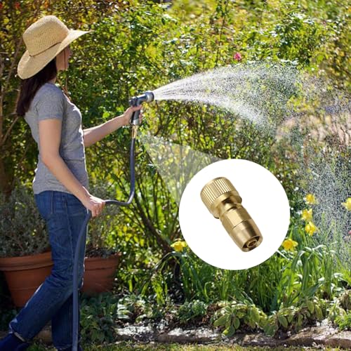 Expandable Hose Repair Kit, Solid Brass Hose End Repair Part for 3/4" GHT Quick Connector, Replacement Fitting for Flexible or Retractable Garden Water Hose, Quick Connector Not Included, 1 Pack