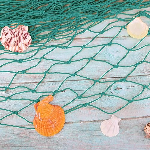 Decorative Fishing Net 5x10 ft,YuanDe 2 Pack Large Aqua Picture Fish Net, Wall Photo Hanging Fishnet for Nautical Mermaid Pirate Ocean Themed Hawaii Beach Under The Sea Party Decorations