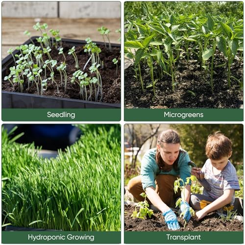 Upgraded 20 Pack Plant Growing Trays Seed Starting Tray Microgreens Growing Trays Seedling Plant Germination Starter Tray Transplant Fodder Flats, No Holes, No Leakage, Reusable (1015) - size: 1015