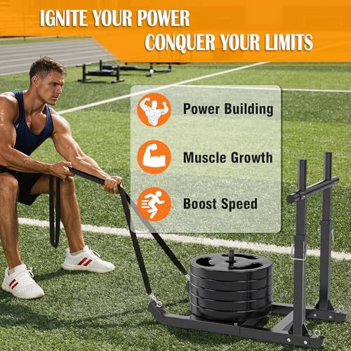 GanFindX Workout Weight Sled for Speed & Athletic Strength Training - color: Pitch Black