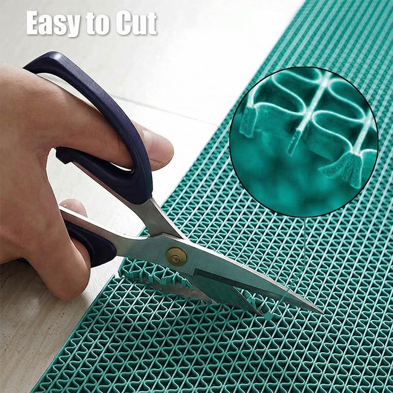 Non Slip Drainage Mats PVC Pool Floor Mat 0.23'' Thick Outdoor Indoor Parking Space Mat for Bathroom Garage Basement Backyard Commercial Kitchen 3x5Ft, Green