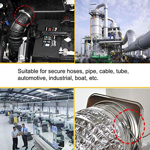 8 Pieces 4" Adjustable 304 Stainless Steel Duct Clamps Hose Clamp Pipe Clamp Air Ducting Clamp worm drive hose clamps (91mm-114mm) - size: 4" -8Pcs