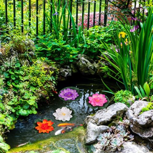 Set of 4pcs Floating Pond Decor Water Lily/Lotus Foam Flower