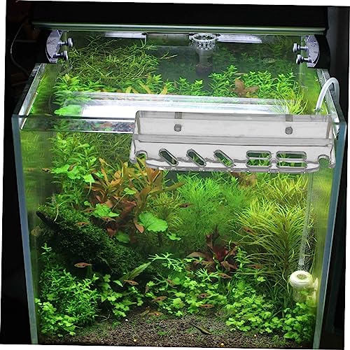 Acrylic Aquarium Tool Holder for Maintenance Transparent Storage Rack with Grooves for Scrapers Scissors and Clips Easy Installation for Fish Tank Supplies