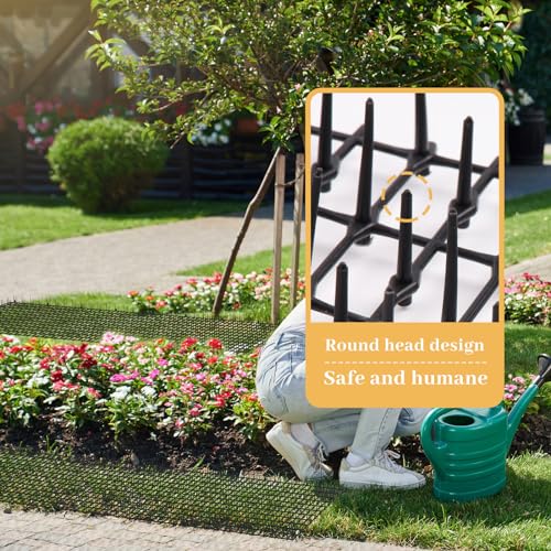 Hmyomina 8.2FT Cat Scat Mat for Cats - Anti-Digging Prickle Strips to Repel Cats, Include 6 Staples, Humane & Easy to Install Outdoor/Indoor Spike Mat