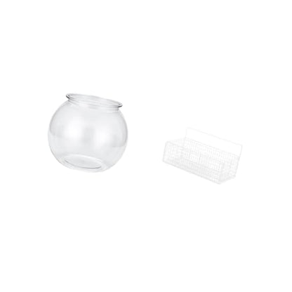 Baoblaze Transparent Small Fish Tank Clear Household Ornament DIY Fish Bowl Vase Table Bedroom Desktop Living Room Home Decors Table Wall Hanging Baskets Float
