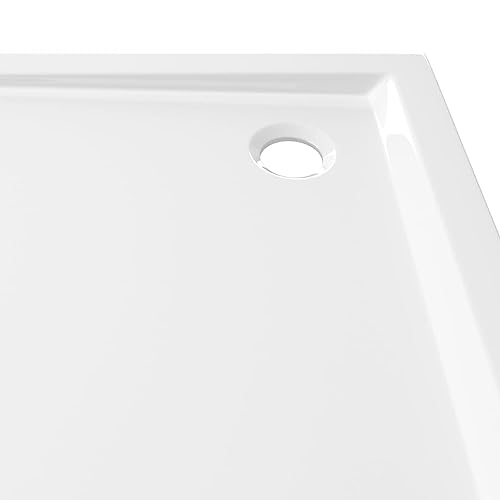 vidaXL Square ABS Shower Base Tray Home Indoor Bath Bathroom Hardware Fixture Part Plumbing Low Threshold Shower Tray Bath Pan Base White - color: White, size: 31.5" x 31.5"