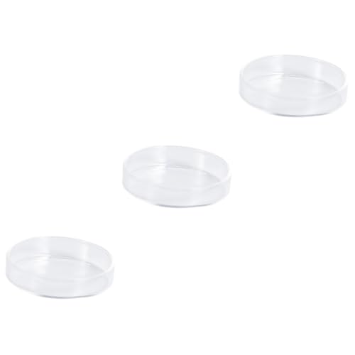 DOITOOL 3pcs Transparent Glass Shrimp Food Bowl Round Dish for Small Fish Feeding Glass Feeder for Aquatic Pets for Shrimp and Reptiles - color: Transparentx3pcs, size: mediumx3pcs