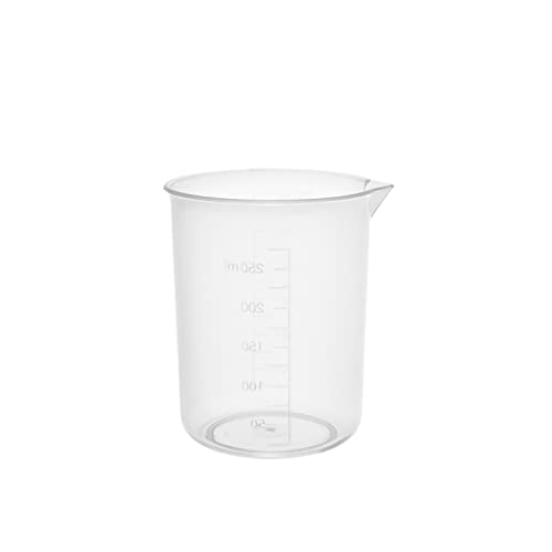 Othmro Measuring Cup 250ml Plastic Graduated Beaker Transparent for Lab Kitchen Liquids 1pcs - color: 250ml 1Pcs