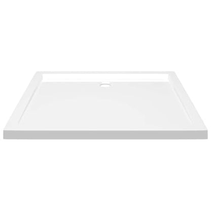 vidaXL Shower Base, Shower Pan with Center Drain, Shower Tray with Single Threshold and Flat Surface, Bath Pan for Bathroom, White ABS Rectangular - color: White, size: 31.5"x 39.4"