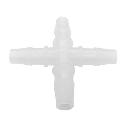 Plastic Hose Barb Fitting 3/8" Barbed Equal 4 Way Pipe Fittings Tube Adapter (Pack of 6)