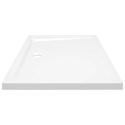 vidaXL Shower Base, Shower Pan with Center Drain, Shower Tray with Single Threshold and Flat Surface, Bath Pan for Bathroom, White ABS Rectangular - color: White, size: 31.5"x 39.4"