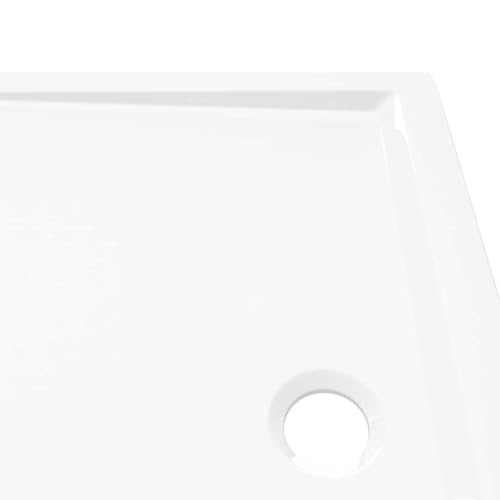 vidaXL Shower Base, Shower Pan with Center Drain, Shower Tray with Single Threshold and Flat Surface, Bath Pan for Bathroom, White ABS Rectangular - color: White, size: 31.5"x 39.4"
