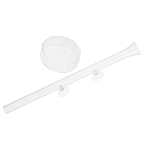 Aquarium Fish Feeder Tube and Shrimp Feeding Dish Set, 20cm Glass Feeder with Feeding Box for Shrimp and Fish Tank Supplies