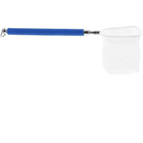 Garneck Aquarium Shrimp Net with Extendable Adjustable Handle, Fine Mesh Fish Tank Scoop for Pond and Nano Shrimp, Blue 3D Crystal Small Fish Fry Catcher with Hook
