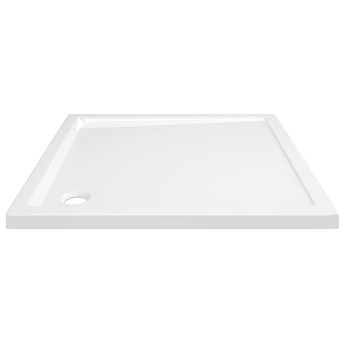vidaXL Square ABS Shower Base Tray Home Indoor Bath Bathroom Hardware Fixture Part Plumbing Low Threshold Shower Tray Bath Pan Base White - color: White, size: 31.5" x 31.5"