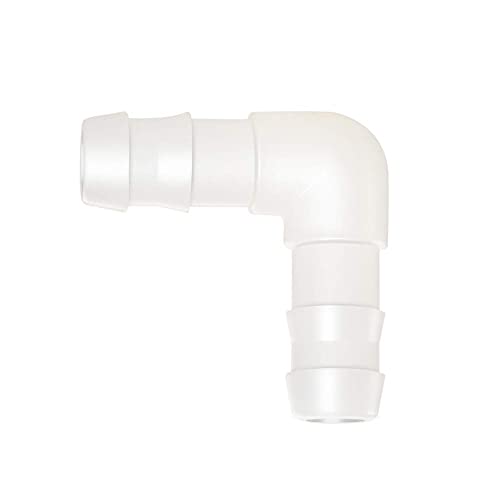 3/16" Hose Barb 90 Degree Elbow L Fitting, Plastic 2 Way Equal Barbed Joint Splicer Mender Union Adapter Hose Fitting (Pack of 7) - size: 3/16" (7Pcs)